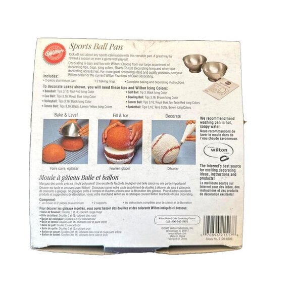 New Wilton Sport Ball 3D Cake Pan. Basketball, Baseball , Soccer - Picture 2 of 5